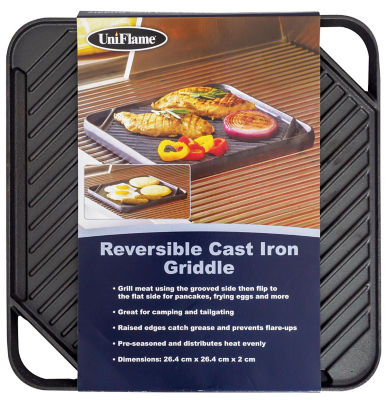 Reversible Cast Iron Griddle 26.4x26.4x2cm