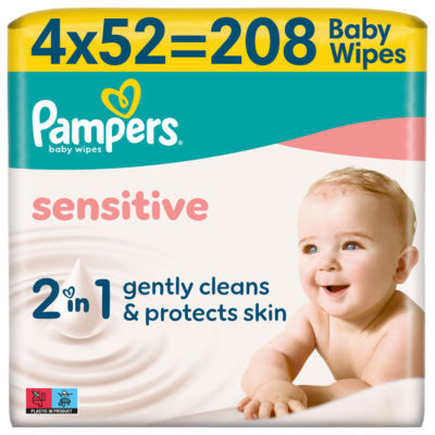 Pampers Sensitive Baby Wipes 4 Packs