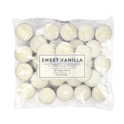 Sweet Vanilla Scented 8 Hour Burn Tealights 30pk