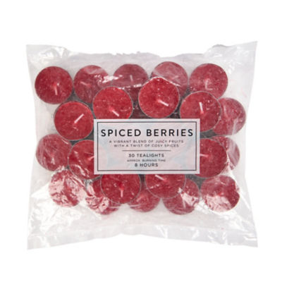 Spiced Berries Scented 8 Hour Burn Tealights 30pk