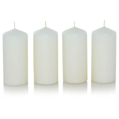 Unscented White Medium Pillar Candles