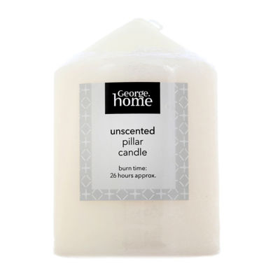 Unscented Cream Large Pillar Candle