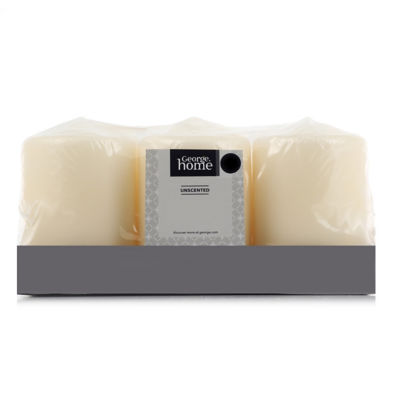 Unscented Cream Pillar Candles