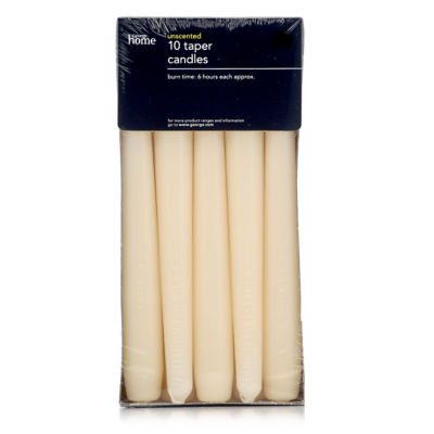 Cream Unscented Dinner Candles 10pk