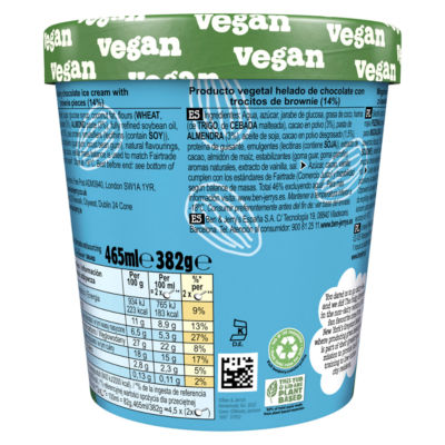 Ice Cream Tub Non Dairy Chocolate Fudge Brownie 465ml thumbnail 3