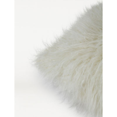 White Mongolian Faux Fur Large Cushion thumbnail 3