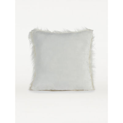 White Mongolian Faux Fur Large Cushion thumbnail 4