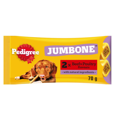 JUMBONE Medium Dog Treats Beef and Poultry 2 Chews thumbnail 2