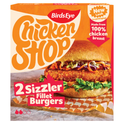 Chicken Shop 2 Sizzler Breaded Chicken Fillet Burgers 227g thumbnail 2