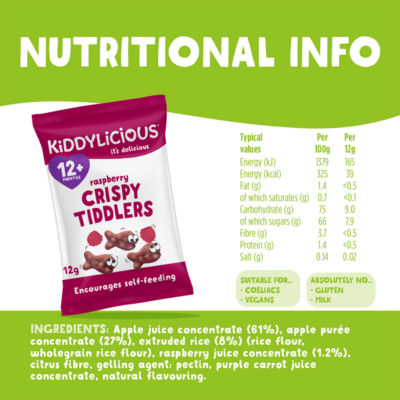 Raspberry Crispy Tiddlers 12+ Months 4 x 12g (48g) thumbnail 4