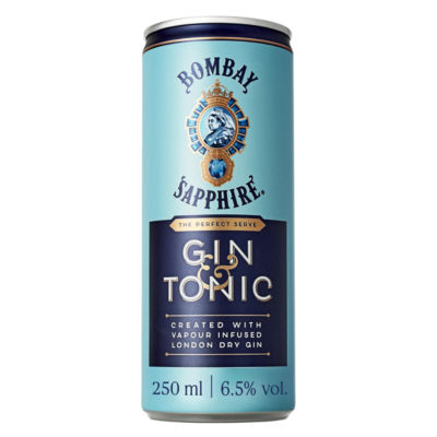 BOMBAY SAPPHIRE Gin & Tonic Premix Cocktail, 25cl