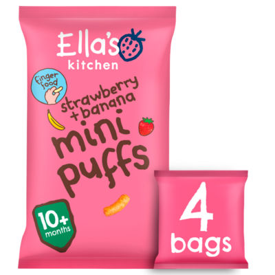 Strawberry + Banana Mini Puffs from 10 Months 4 x 8g (32g) thumbnail 4