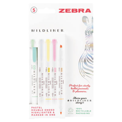 Mildliner Pastel Double Ended Highlighter & Marker in One 5 Pack thumbnail 2