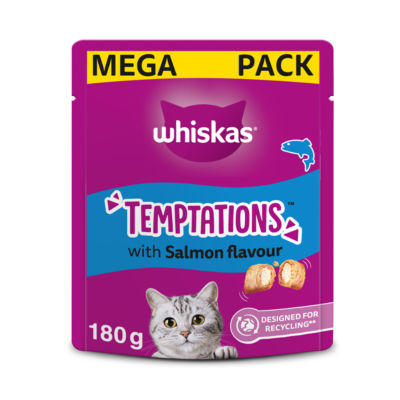 TEMPTATIONS™ Adult Cat Treats with Salmon flavour 180g thumbnail 2