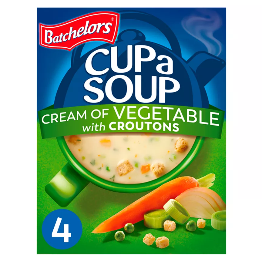 Batchelors Cup a Soup Cream of Vegetable with Croutons 4 Instant Soup Sachets