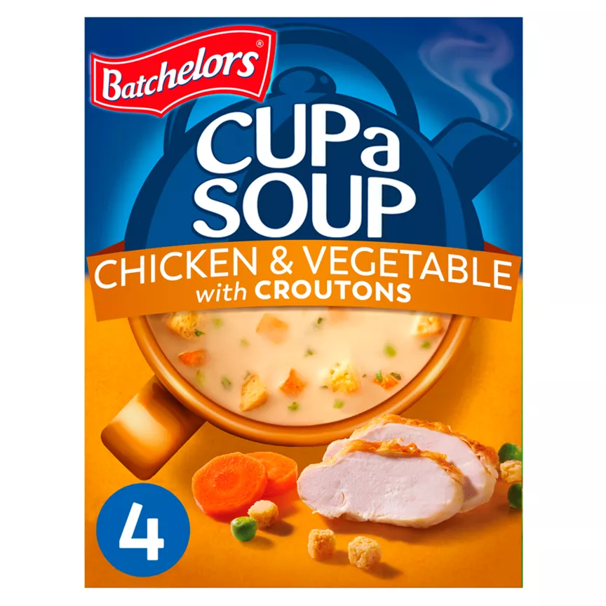 Batchelors Cup a Soup Chicken & Vegetable with Croutons 4 Instant Soup Sachets