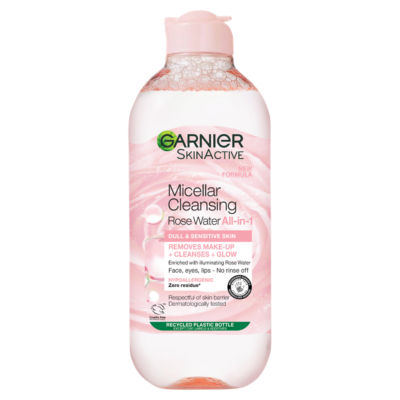 Micellar Rose Water, Gentle face Cleanser & Makeup Remover, Cleanse & Glow Formula, 400ml