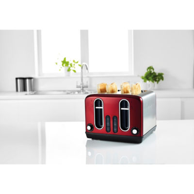 Red Stainless Steel 4 Slice Toaster thumbnail 3
