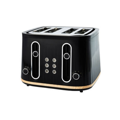 Black And Wood Scandi 4 Slice Toaster thumbnail 2