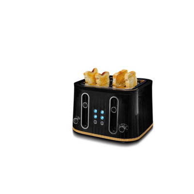 Black And Wood Scandi 4 Slice Toaster thumbnail 3