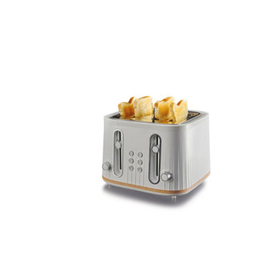White And Wood Scandi 4 Slice Toaster thumbnail 3