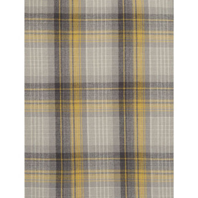 Grey And Yellow Woven Check Print Eyelet Curtains thumbnail 5