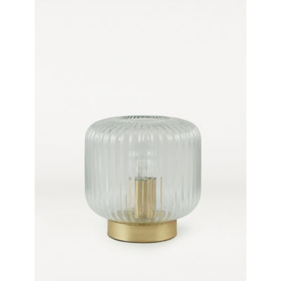 Clear Ribbed Glass Lamp