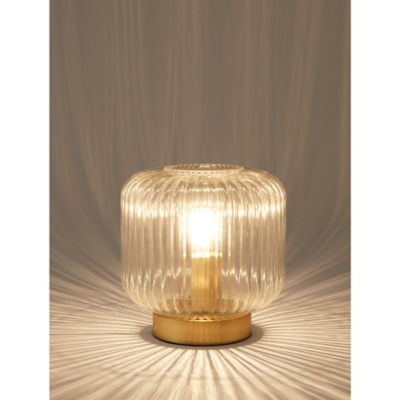 Clear Ribbed Glass Lamp thumbnail 3