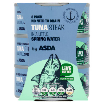 ASDA Tuna Steak in a Little Spring Water 3 x 110g (330g)