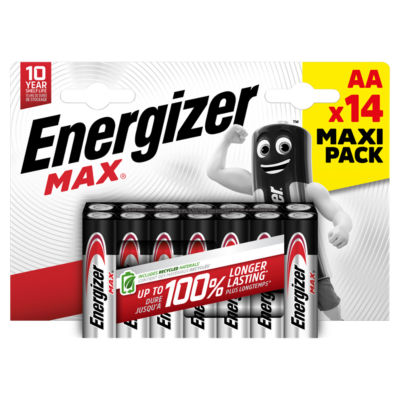 Max AA Batteries Alkaline 14 Pack thumbnail 2