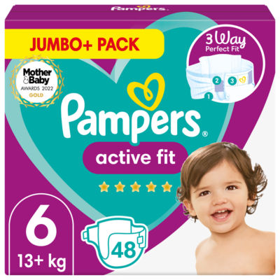 Active Fit Size 6, 48 Nappies, 13kg+, Jumbo+ Pack thumbnail 2