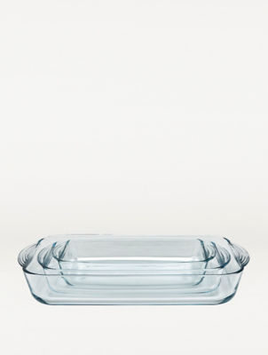 Clear Glass 3-Piece Roaster Set thumbnail 2