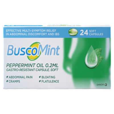 Buscomint Abdominal Pain & IBS, 24 capsules