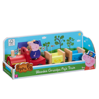 Wooden Grandpa Pigs Train