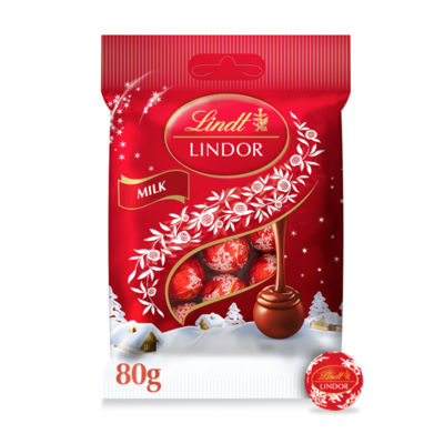 Lindor Christmas Milk Chocolate Mini Truffles Bag 80g thumbnail 2
