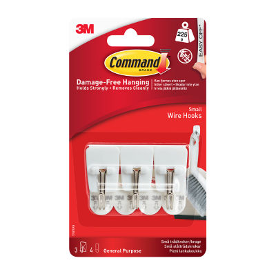Command Clear Small Wire Hooks with Clear Strips