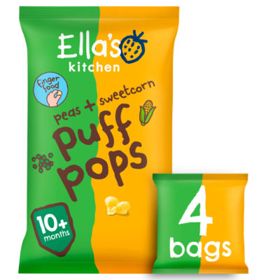 Peas + Sweetcorn Puff Pops from 10 Months 4 x 9g (36g) thumbnail 4