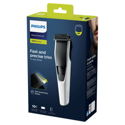 Beard Trimmer 3000 Series - Self-sharpening Blades, 20 Lock-in Settings, Lift&Trim Comb, 100% Waterproof, Battery Indicator,  USB Charging, Model BT3615/15 thumbnail 2