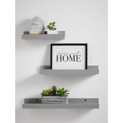 Grey Floating Picture Shelf - Set of 3 thumbnail 2