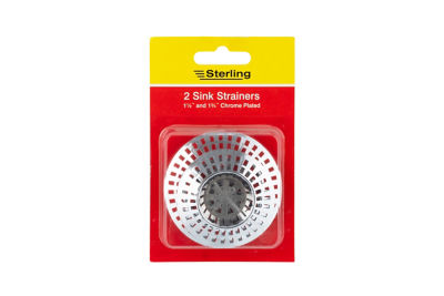A twin pack of 2 chrome plated sink strainers (1 1/2 & 1 3/4") thumbnail 3