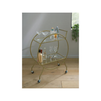 Gold Metal Trim Drinks Trolley thumbnail 2