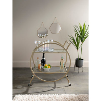 Gold Metal Trim Drinks Trolley thumbnail 4