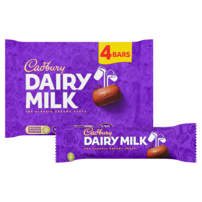 Dairy Milk Chocolate Bar 4 Pack Multipack 134g (4 x 33.5g) thumbnail 3