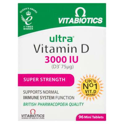 Vitamin D 3000 IU Super Strength 96 Mini Tablets thumbnail 2