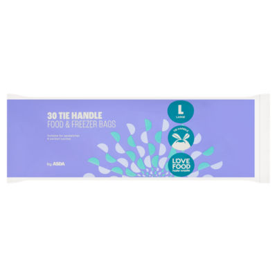 ASDA 30 Tie Handle Food & Freezer Bags Large