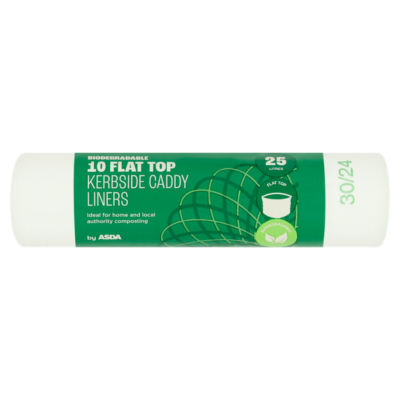 Biodegradable 10 Flat Top Kerbside Caddy Liners 25 Litres thumbnail 2