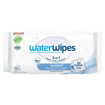 Sensitive+ Newborn & Baby Wipes, 3-In-1 Cleans, Cares, Protects, 99.9% Water, Unscented, 60 Count thumbnail 2