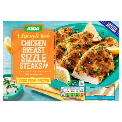 Limited Edition 4 Lemon & Herb Chicken Breast Sizzle Steaks thumbnail 2