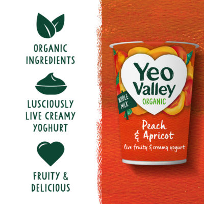 Organic Peach & Apricot Live Creamy Yogurt 450g thumbnail 3