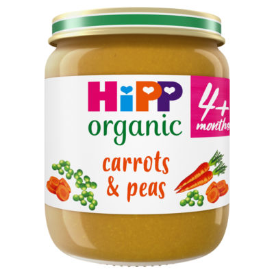 HiPP Organic Carrots & Peas Baby Food Jar 4+months